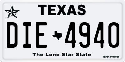 TX license plate DIE4940