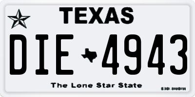 TX license plate DIE4943
