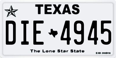 TX license plate DIE4945