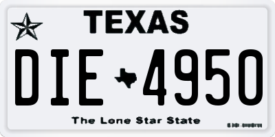 TX license plate DIE4950