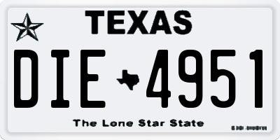 TX license plate DIE4951