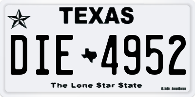 TX license plate DIE4952