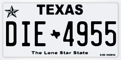 TX license plate DIE4955