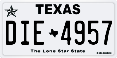 TX license plate DIE4957