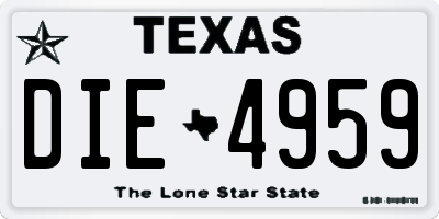 TX license plate DIE4959