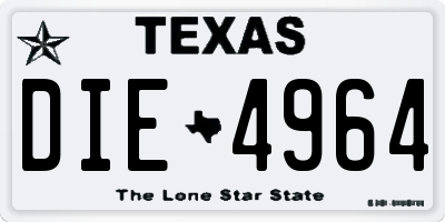 TX license plate DIE4964