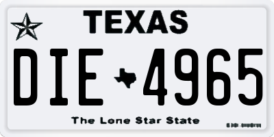 TX license plate DIE4965