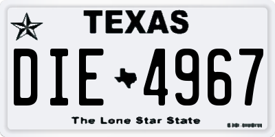 TX license plate DIE4967