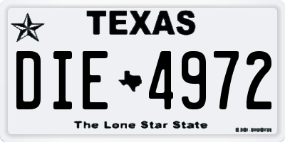TX license plate DIE4972