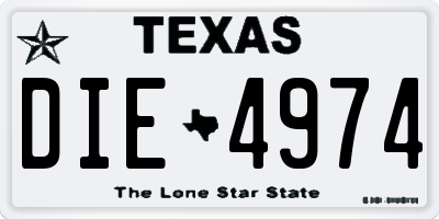 TX license plate DIE4974