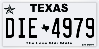 TX license plate DIE4979