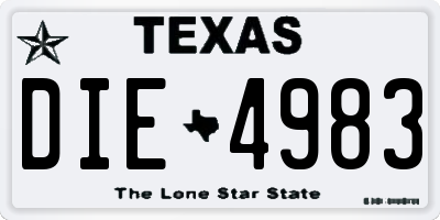 TX license plate DIE4983