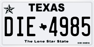 TX license plate DIE4985