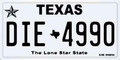 TX license plate DIE4990