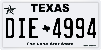 TX license plate DIE4994