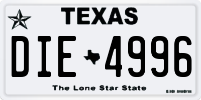 TX license plate DIE4996