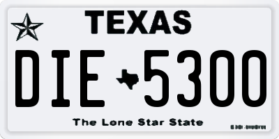 TX license plate DIE5300