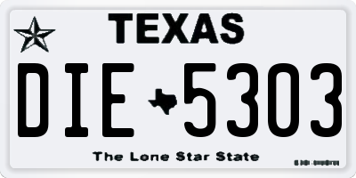 TX license plate DIE5303