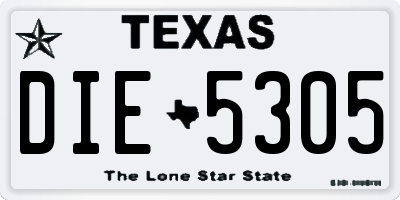 TX license plate DIE5305