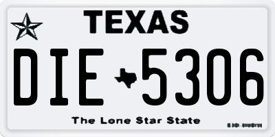 TX license plate DIE5306