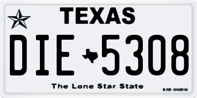 TX license plate DIE5308