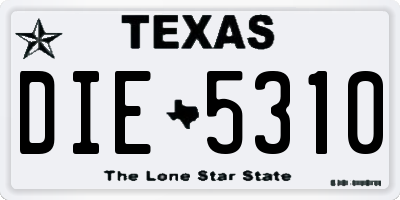 TX license plate DIE5310