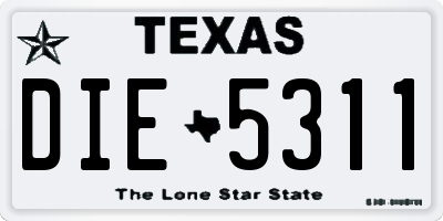 TX license plate DIE5311