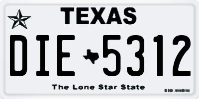 TX license plate DIE5312