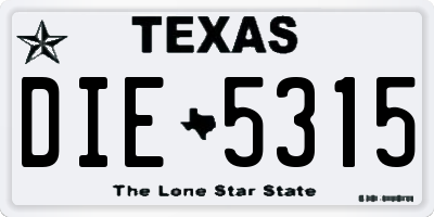 TX license plate DIE5315