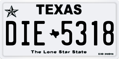 TX license plate DIE5318