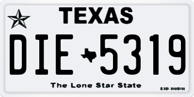TX license plate DIE5319