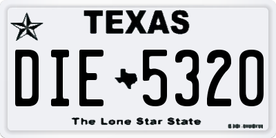 TX license plate DIE5320