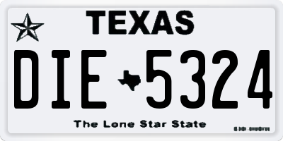 TX license plate DIE5324