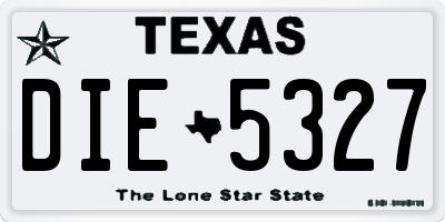 TX license plate DIE5327