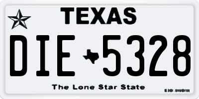 TX license plate DIE5328