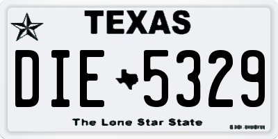 TX license plate DIE5329