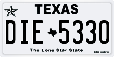 TX license plate DIE5330