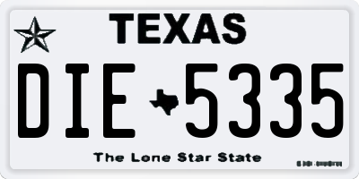 TX license plate DIE5335