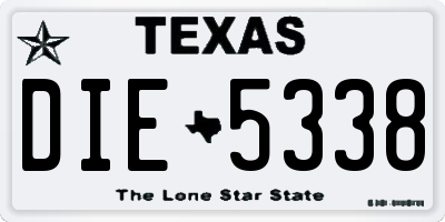 TX license plate DIE5338