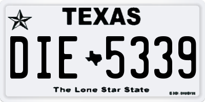 TX license plate DIE5339