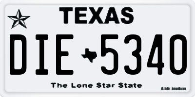 TX license plate DIE5340