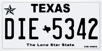 TX license plate DIE5342