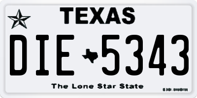 TX license plate DIE5343