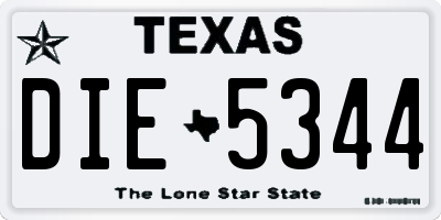 TX license plate DIE5344