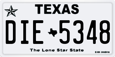 TX license plate DIE5348
