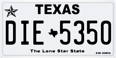 TX license plate DIE5350