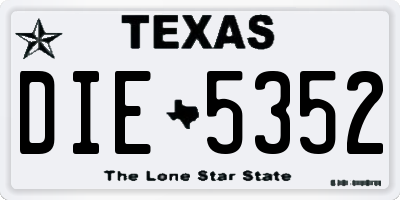TX license plate DIE5352