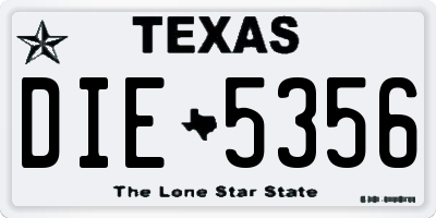TX license plate DIE5356