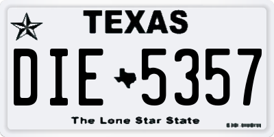 TX license plate DIE5357