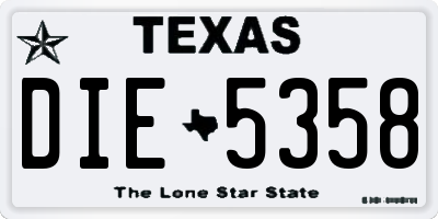 TX license plate DIE5358